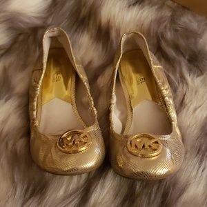 Gold MK ballet flats